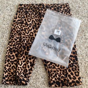 NEW never worn cheetah print biker shorts- in original packaging